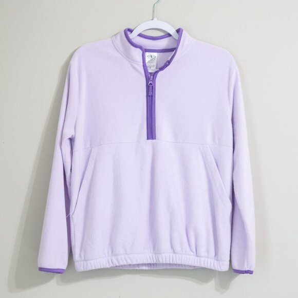 3 For$10 Athletic Works Purple Quarter Zip Fleece Pullover Girls Size XXL (18) - Picture 1 of 2